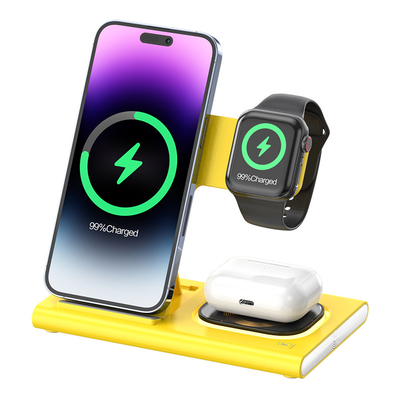 Cepat 3 In 1 Wireless Foldable Charger Untuk Watch Earphone IPhone