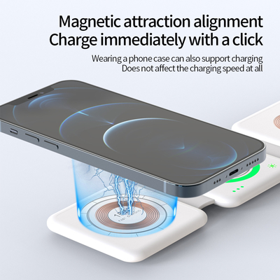 Efisiensi pengisian ≥73% Multifunction Wireless Charger Lampu LED Biru