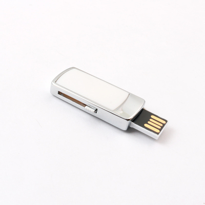 Shockproof Metal USB Flash Drive Perak Dan Disesuaikan Warna Laser / Kubah / Cetak Logo