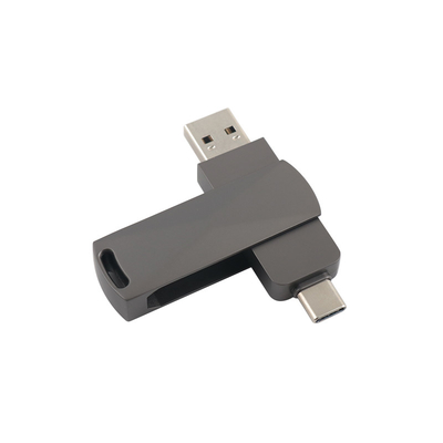 Pistol Black Metal Type C USB Flash Drive dengan Kecepatan Cepat 3.0 dan 3.0 Twist Shape