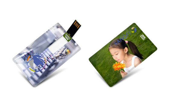 CMYK Logo UV Warna-warni Cetak Kartu Kredit USB Sticks 2.0 3.0 15MB/S