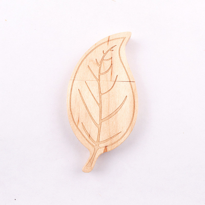 15MB/S 32GB 128GB USB Flash Drive Kayu Bentuk Daun Memori I Kecepatan Cepat