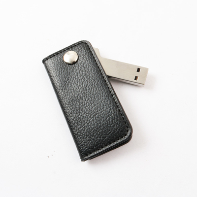 Portable Leather Cover Key Metal Usb Flash Drive 64GB 128GB 30MB/S