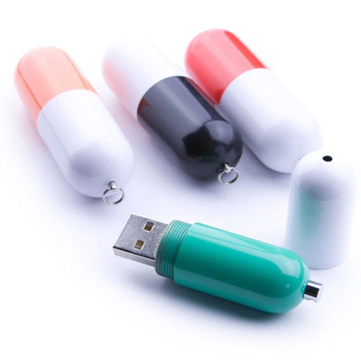 USB Flash Drives Plastik Berbentuk Pil yang Dapat Disesuaikan 3.0 80MB/S 32GB 64GB 128GB