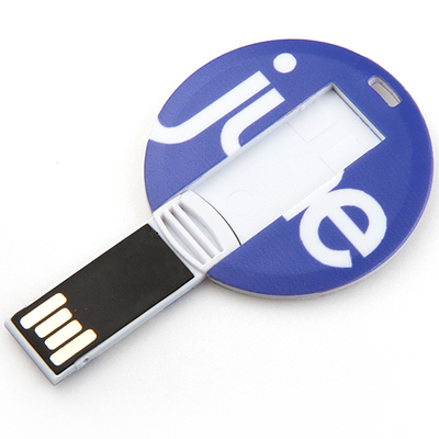 128GB UDP Kartu Kredit USB Sticks 2.0 Mini Bentuk Bulat CMYK Cetak Logo