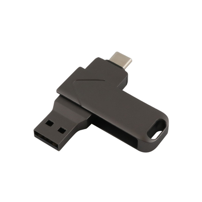 Type C Dan Usb Kedua Port Fast Memory Stick Metal Body Gun Warna Hitam