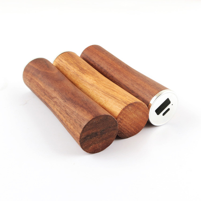 Li Ion 18650 Baterai Portable Power Bank Walnut Bahan Kayu