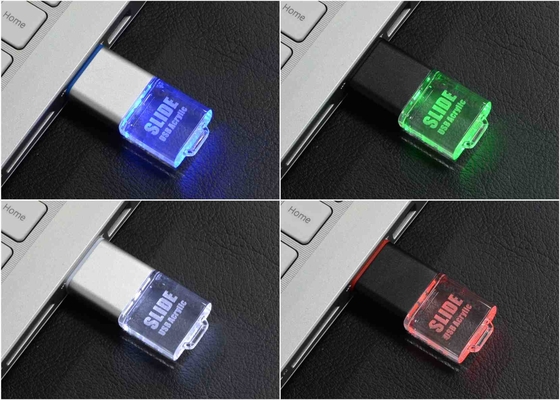 Ukiran Logo Led Cahaya Kristal Usb Stick Oem Odm