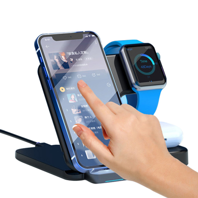 Lapisan Portable 15W Samsung Fast Wireless Charger Dengan Jam Telpon Earphone