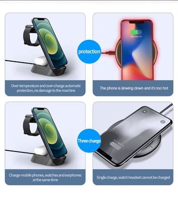 Putih 3 In 1 QI Wireless Charger Kompatibel dengan Kompatibilitas Qi-enabled Devices