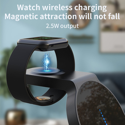 Multifunction Wireless Charger dengan 5V/2A Input 3 In 1 Wireless Charger Station