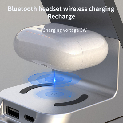 Multifunction Wireless Charger dengan 5V/2A Input 3 In 1 Wireless Charger Station