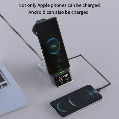 Multifunction Wireless Charger dengan 5V/2A Input 3 In 1 Wireless Charger Station