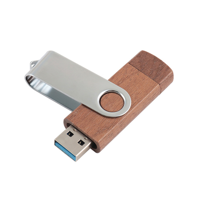 Natural Wooden USB Flash Drive 2.0 3.0 Dengan Tipe C + Usb A Bentuk Baru Kecepatan Cepat