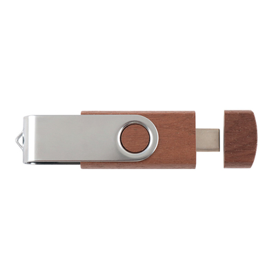 Natural Wooden USB Flash Drive 2.0 3.0 Dengan Tipe C + Usb A Bentuk Baru Kecepatan Cepat