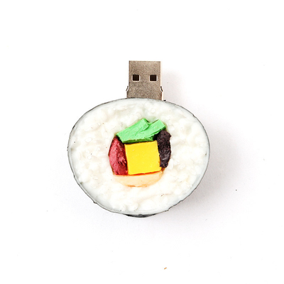 Sushi Bentuk USB 2.0 Antarmuka Pribadi USB Flash Drive Dengan Print Logo Sisi Belakang