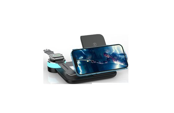 2.5W Fast Wireless Charging Stand untuk Jam Tangan dan 3W untuk Earphone Efisiensi Tinggi