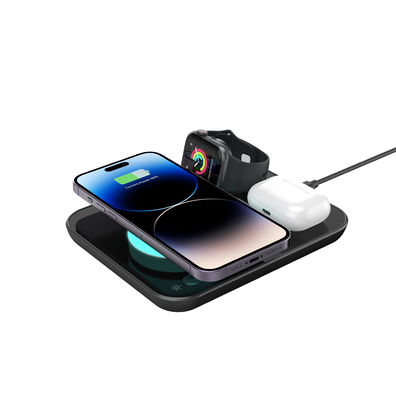 Green Fast Charge Wireless Charging Pad Dibuat dari ABS PC 162*132*27MM Dimensi