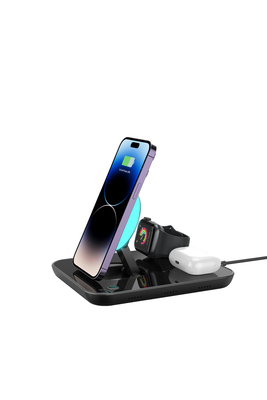 Green Fast Charge Wireless Charging Pad Dibuat dari ABS PC 162*132*27MM Dimensi