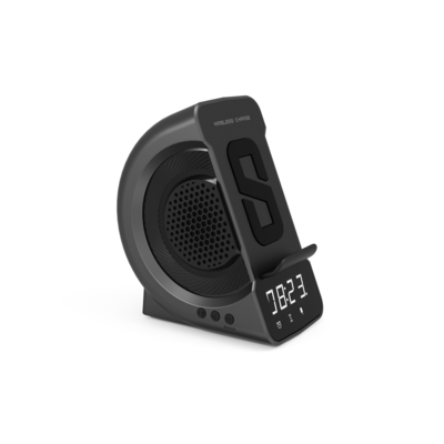 Dengan Bluetooth Speaker Wireless Charger Dengan Jam Dan Fast Charger