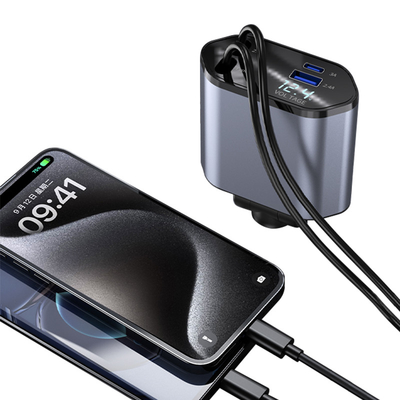 Super Fast Charging MAX 100W Type C Car Charger Untuk 12-24v Nominal Input Voltage