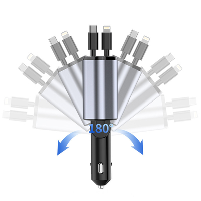 ABS PC Aluminium Alloy Car Charger untuk iPhone Output 5V/2.4A Kompak dan Ringan