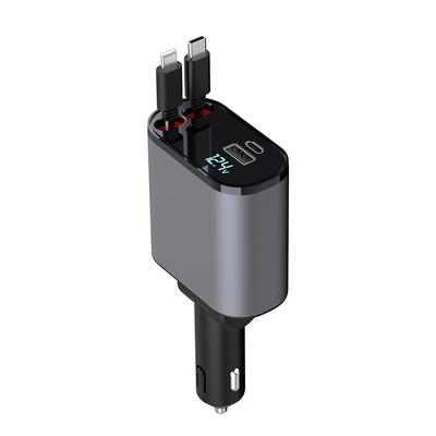 USB-C Output 5V / 3A Car Charger yang nyaman dengan MAX 120W Rated Power