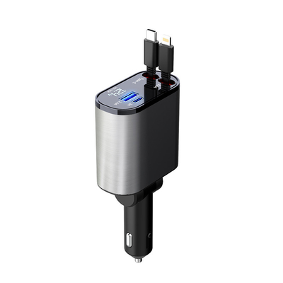 USB-C Output 5V / 3A Car Charger yang nyaman dengan MAX 120W Rated Power