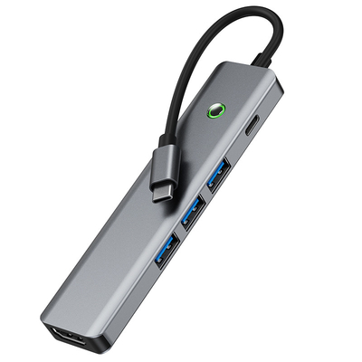 Multifunctional Data Station Usb C Hub Smart Adapter Dengan Kecepatan Transfer 5Gbps