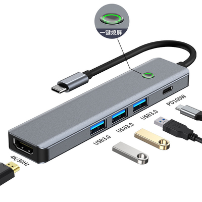Multifunctional Data Station Usb C Hub Smart Adapter Dengan Kecepatan Transfer 5Gbps