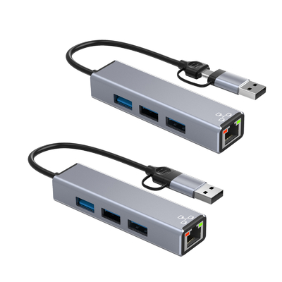Compact USB C Hub Adapter Laptop USB Port Expander Usbc Hub Untuk Transfer Data Cepat