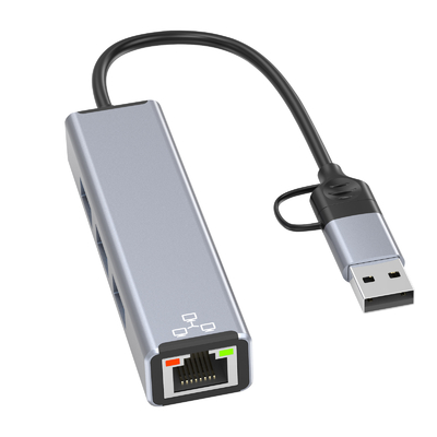 Compact USB C Hub Adapter Laptop USB Port Expander Usbc Hub Untuk Transfer Data Cepat