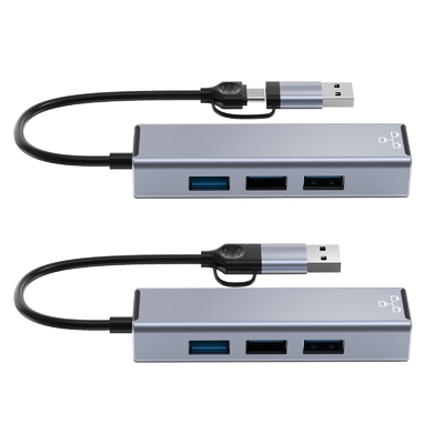 Compact USB C Hub Adapter Laptop USB Port Expander Usbc Hub Untuk Transfer Data Cepat