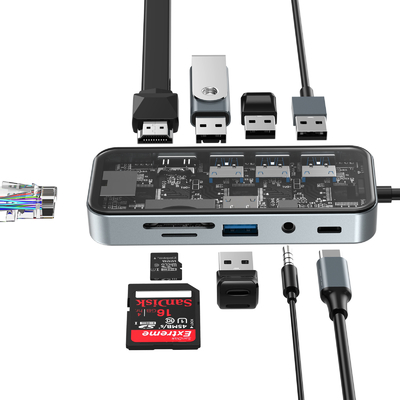 Professional Aluminium Card Reader Hub untuk Perbaikan Aliran Kerja Merek Disesuaikan
