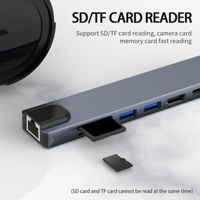 Transfer data cepat Aluminium Memory Card Reader Fast Hub / Memory Card Hub dengan gaya menawan