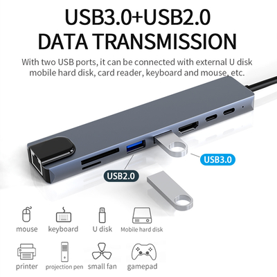 Transfer data cepat Aluminium Memory Card Reader Fast Hub / Memory Card Hub dengan gaya menawan