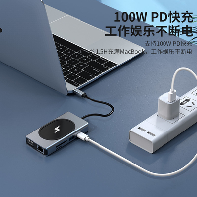 Adaptor Multifungsi USB Type C HUB 9 In One Dan Dengan Pembacakan Kartu Memory