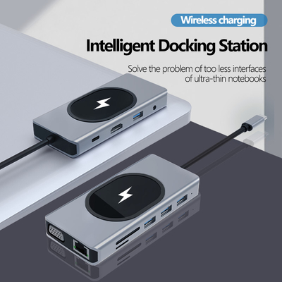Adaptor Transfer Data Multi-Port Hub 11 dalam satu Hingga 5Gbps Kecepatan Transfer Mendukung Banyak Port