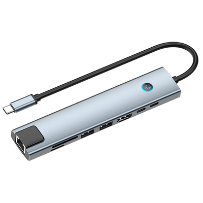 Adaptor Multi Port HUB dengan Memori Card Reading dan Aluminium Body