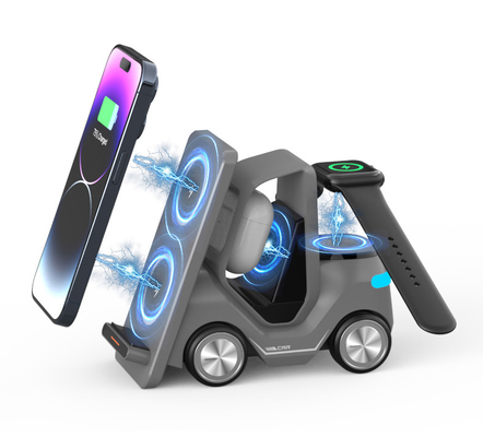 4 In1 15W Stasiun Pengisian Berbentuk Mobil DC5V/1.2A Untuk Pengisian 3 Perangkat