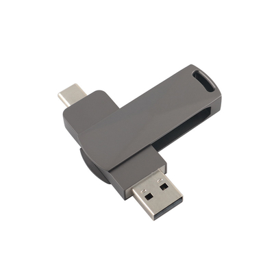 Pistol Black Metal Type C USB Flash Drive dengan Kecepatan Cepat 3.0 dan 3.0 Twist Shape