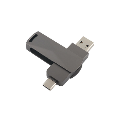 Pistol Black Metal Type C USB Flash Drive dengan Kecepatan Cepat 3.0 dan 3.0 Twist Shape