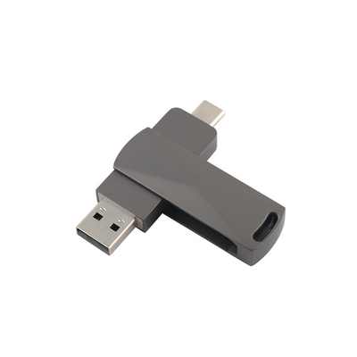 Pistol Black Metal Type C USB Flash Drive dengan Kecepatan Cepat 3.0 dan 3.0 Twist Shape