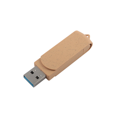 Disesuaikan USB Beige Vibrant Dengan Logo Laser Ukiran Bahan Daur Ulang