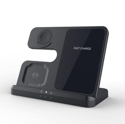 ABS PC Material 15W Wireless Charger untuk iPhone iWatch AirPod Cepat dan Nyaman