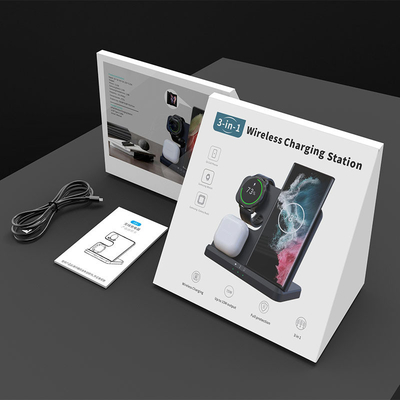 ABS PC Material 15W Wireless Charger untuk iPhone iWatch AirPod Cepat dan Nyaman