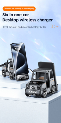 Cool Car Shape Gray Color Wireless Charger Fast Charging Untuk iPhone Airpods IWatch