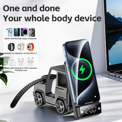 Orange Cool Car Shape Wireless Charger untuk iPhone Airpods IWatch 225G Output 9V/1.67A