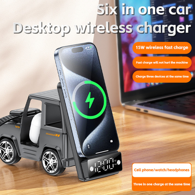 Orange Cool Car Shape Wireless Charger untuk iPhone Airpods IWatch 225G Output 9V/1.67A