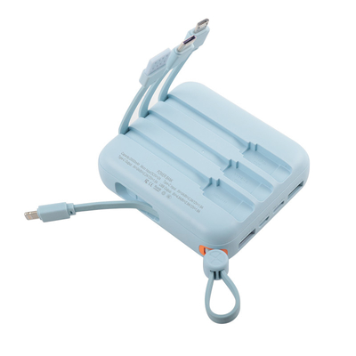 Baterai Li-polimer /18650 Baterai Power Bank Portable Hitam Biru Kabel Kotak Manual Termasuk